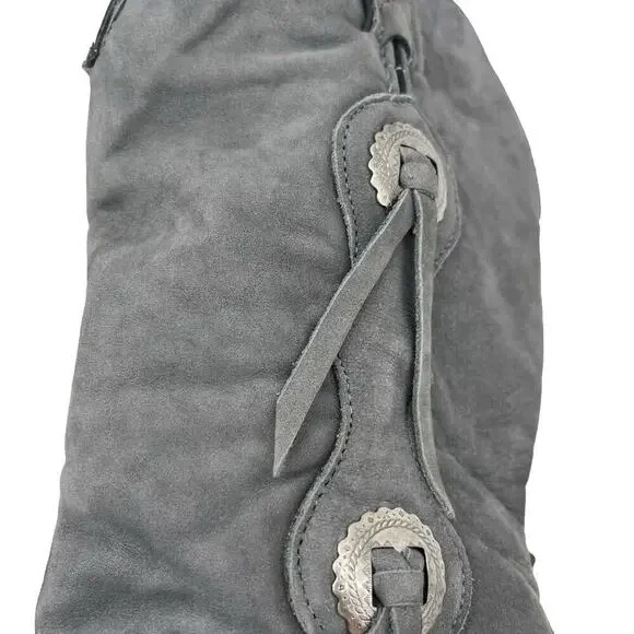 Vintage Capezio Boots Gray Suede Western Cowgirl Size 7 - Picture 4 of 11